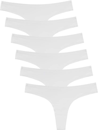 Wealurre Women'S Microfiber Low Rise No Show Thong Pantie White / Small