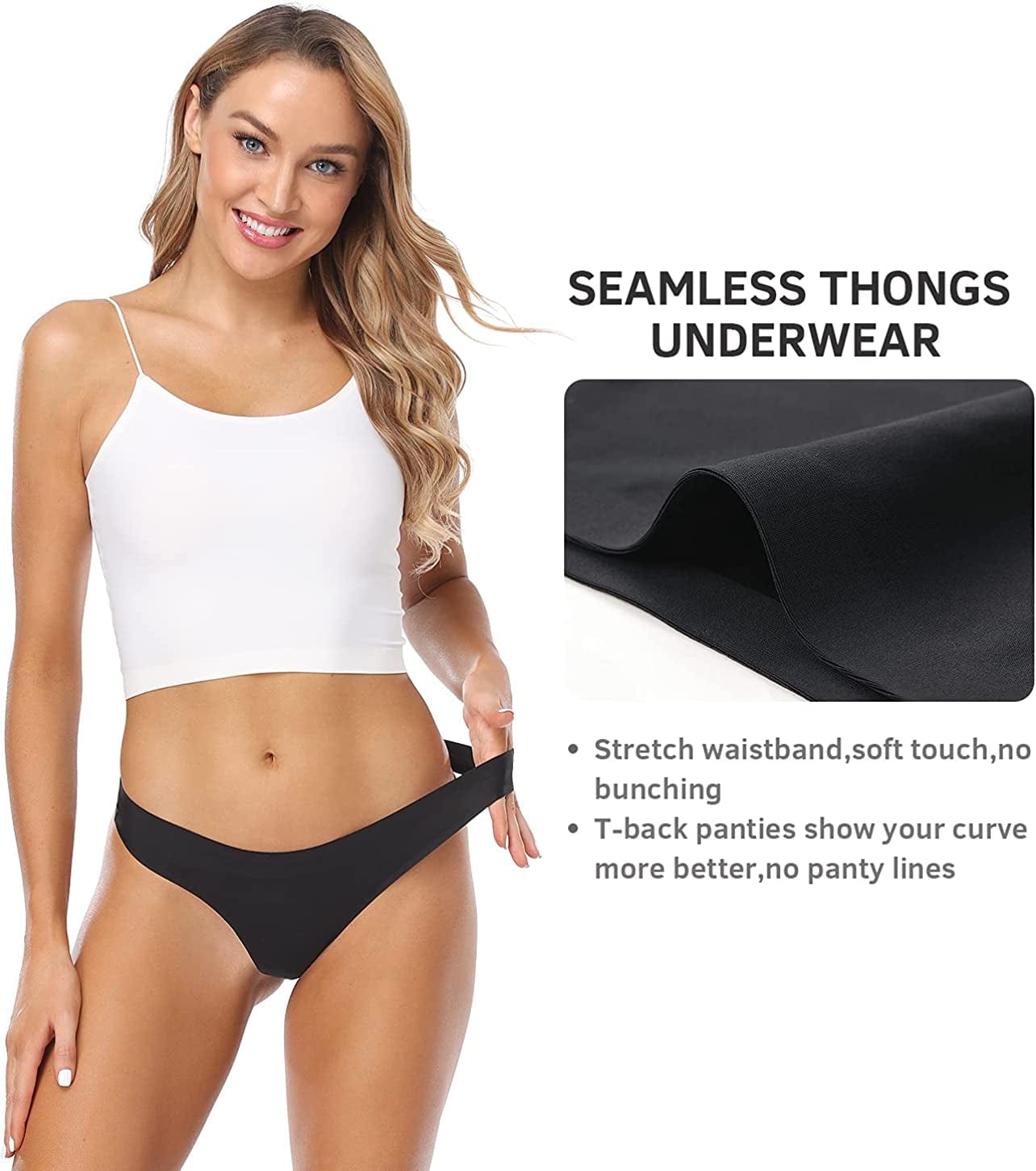 Wealurre Women'S Microfiber Low Rise No Show Thong Pantie