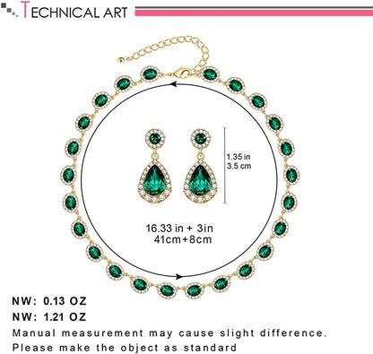 Wedding Jewelry Set for Women Bridal Necklace and Earrings for Bridemaids Costume Jewelry Set for Women Bridal Jewelry Set for Wedding Prom Jewelry Set