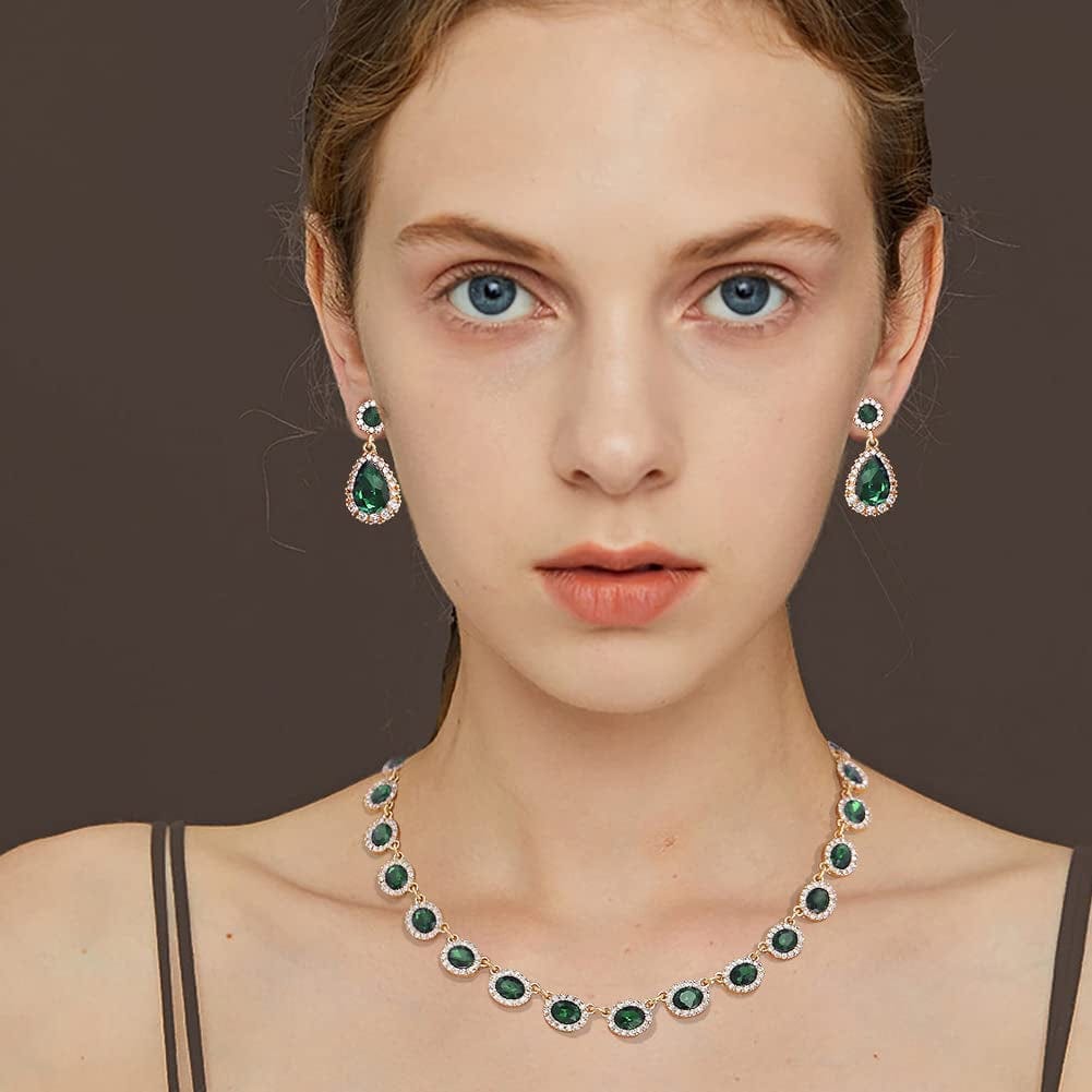 Wedding Jewelry Set for Women Bridal Necklace and Earrings for Bridemaids Costume Jewelry Set for Women Bridal Jewelry Set for Wedding Prom Jewelry Set