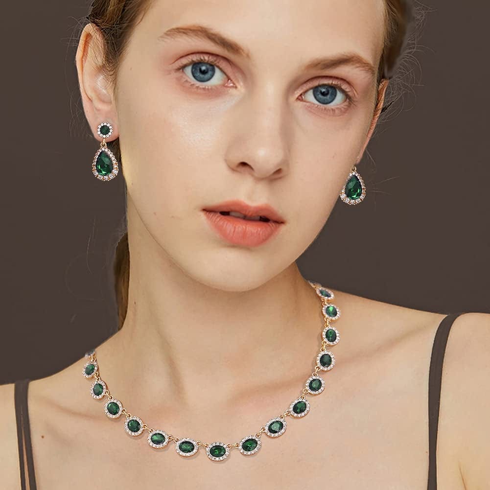Wedding Jewelry Set for Women Bridal Necklace and Earrings for Bridemaids Costume Jewelry Set for Women Bridal Jewelry Set for Wedding Prom Jewelry Set