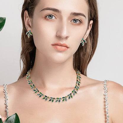 Wedding Jewelry Set Rhinestone Necklace Bridal Jewelry Set Costume Jewelry Sets for Women Wedding Bridal Jewelry