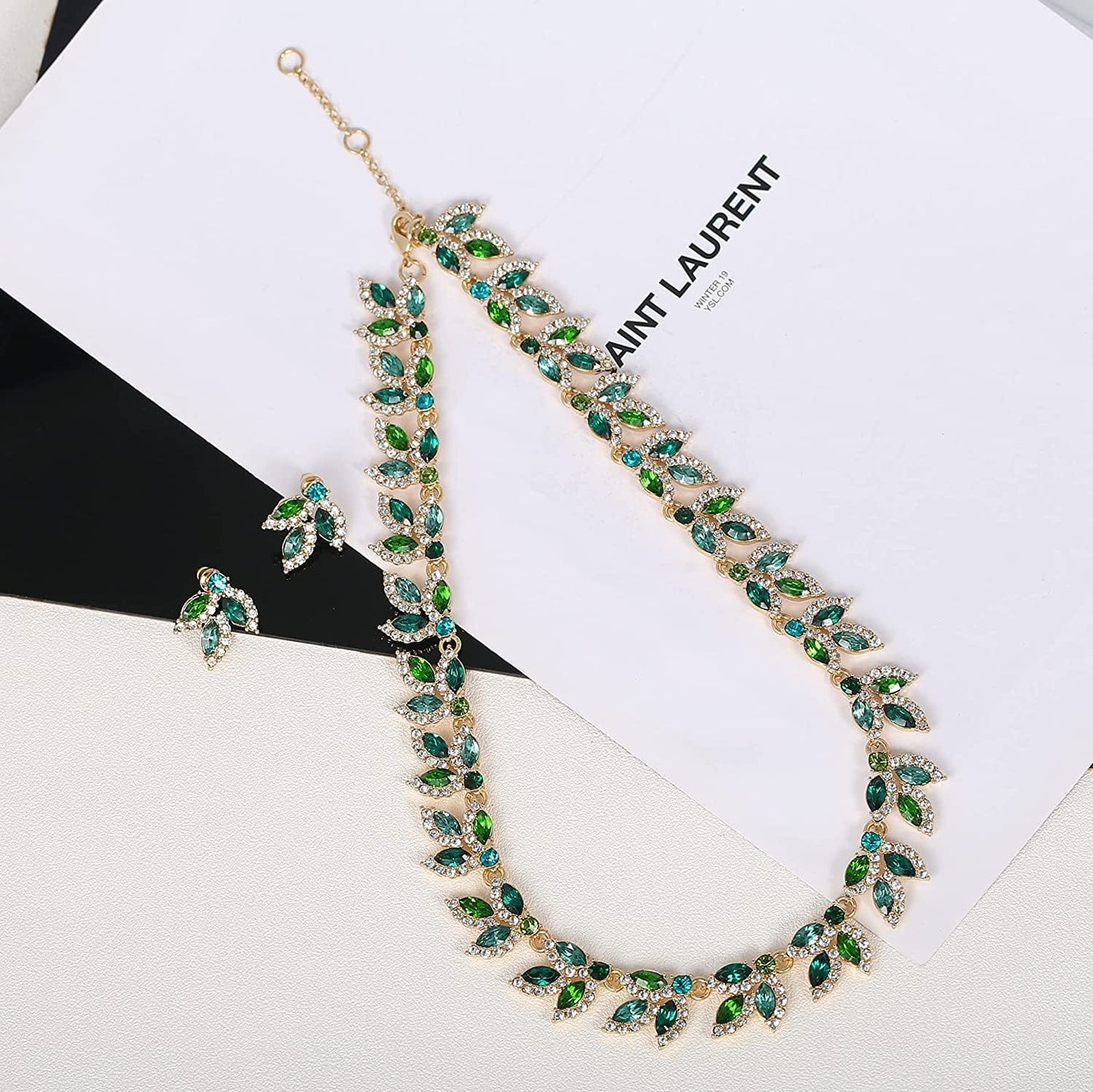 Wedding Jewelry Set Rhinestone Necklace Bridal Jewelry Set Costume Jewelry Sets for Women Wedding Bridal Jewelry