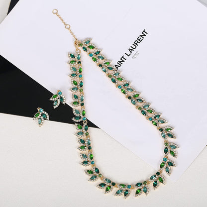 Wedding Jewelry Set Rhinestone Necklace Bridal Jewelry Set Costume Jewelry Sets for Women Wedding Bridal Jewelry