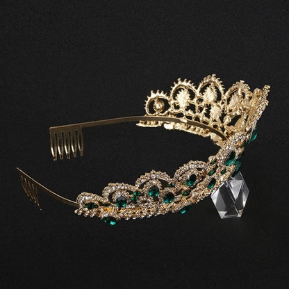 Wedding Tiaras and Earrings Set, Tiara and Necklace Set, Wedding Bridal Flower Jewelry Set Baroque Tiara Crystal Crown with Comb Retro Rhinestone Necklace Earrings Bridesmaids Queen Costume for Prom Party
