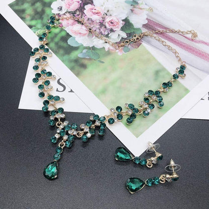 Wedding Tiaras and Earrings Set, Tiara and Necklace Set, Wedding Bridal Flower Jewelry Set Baroque Tiara Crystal Crown with Comb Retro Rhinestone Necklace Earrings Bridesmaids Queen Costume for Prom Party