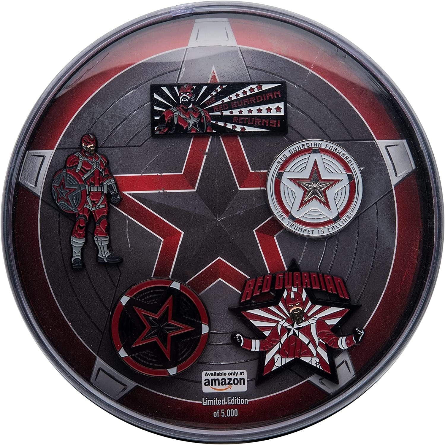 Werewolf Captain America Black Nickel Plate Finish Metal-Based with Enamel 5 Lapel Pin Set. Comes in an Officially Licensed Spinning 16Cm Circular Window Box. ( Exclusive). The Guardian