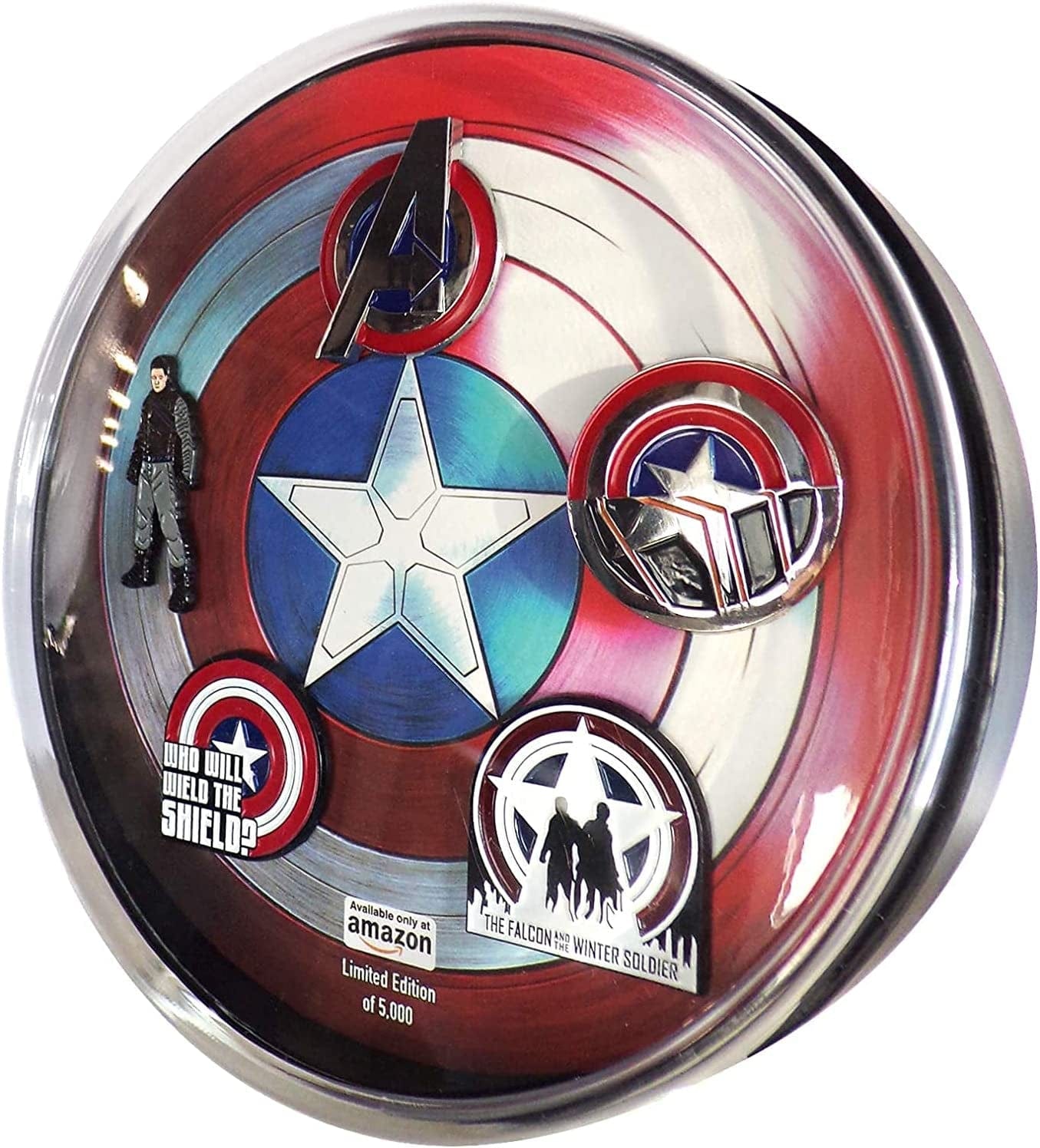 Werewolf Captain America Black Nickel Plate Finish Metal-Based with Enamel 5 Lapel Pin Set. Comes in an Officially Licensed Spinning 16Cm Circular Window Box. ( Exclusive). The Winter Soldier