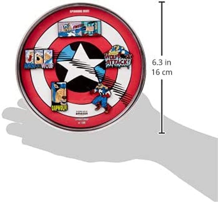 Werewolf Captain America Black Nickel Plate Finish Metal-Based with Enamel 5 Lapel Pin Set. Comes in an Officially Licensed Spinning 16Cm Circular Window Box. ( Exclusive).