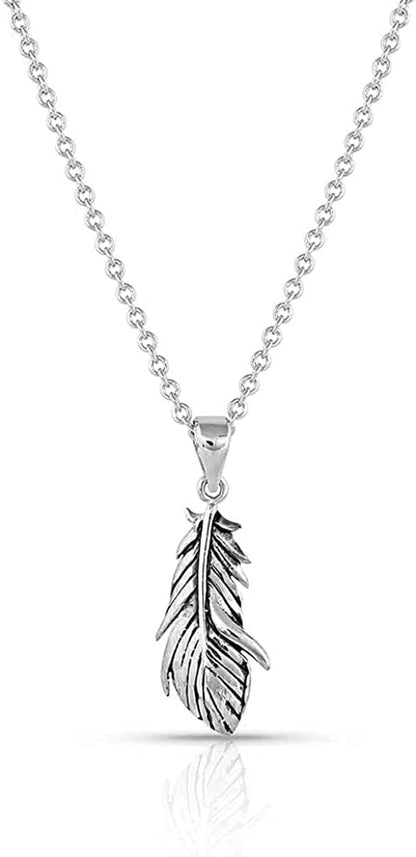 Western Lifestyle Feather Necklace Rebirth Silver Pendant