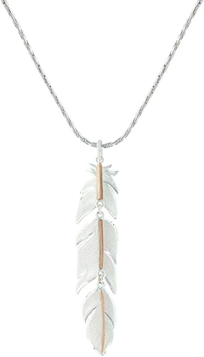 Western Lifestyle Feather Necklace Rose Gold Plume