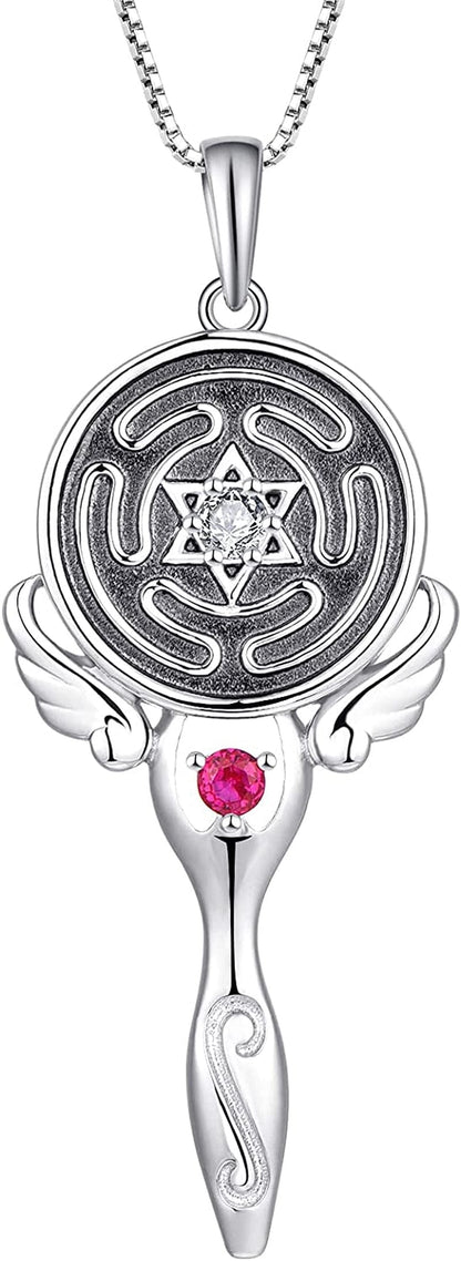 Wheel of Hecate Necklace S925 Silver Wiccan Pagan Goddess Necklace Literary Jewelry Spiral Goddess Pendant