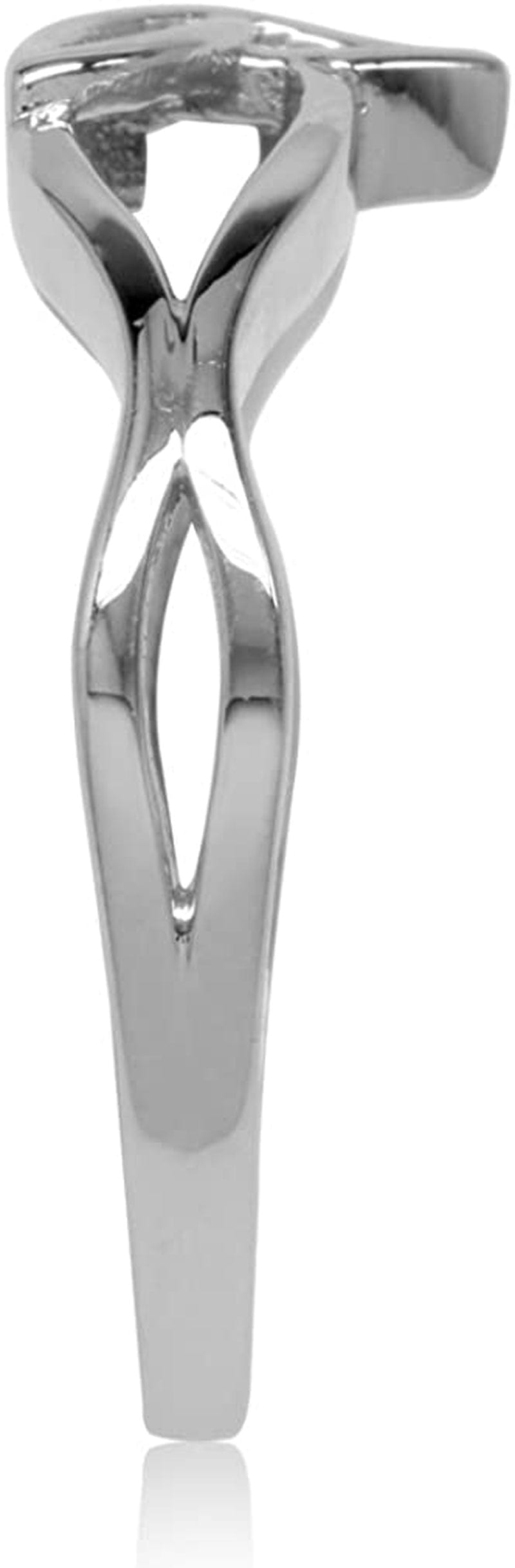 White Gold Plated 925 Sterling Silver Triquetra Celtic Knot Ring
