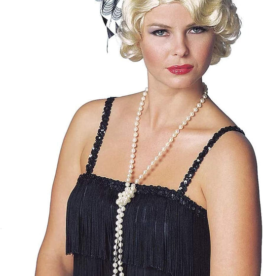 White Pearl Beaded Necklace - 62 Inches - 1 Pc