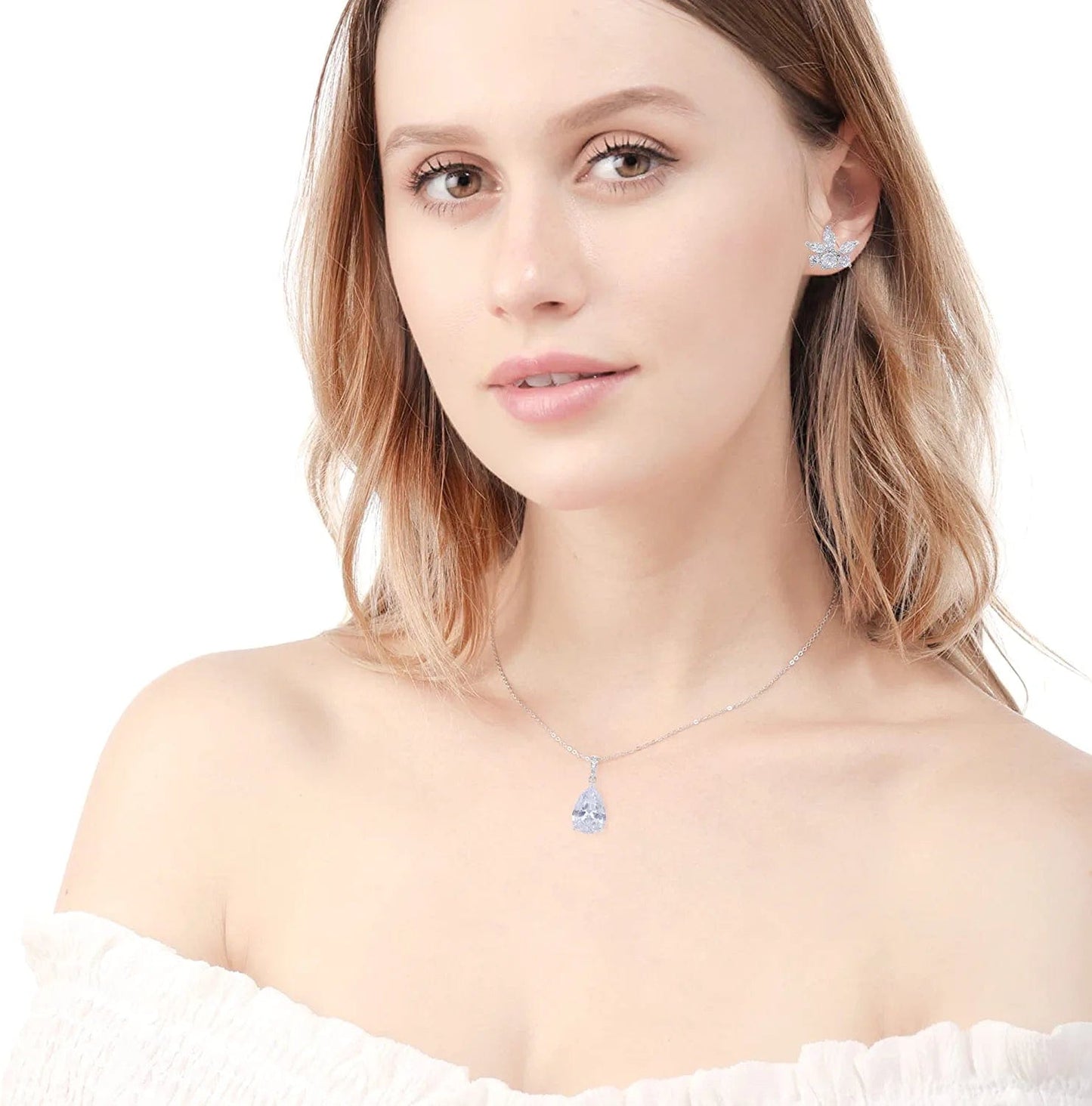 Will You Be My Bridesmaid Jewelry Set for Wedding of 4 6 8 Bridesmaid Teardrop Necklace Earrings Set,Bridesmaid Proposal Gifts Set