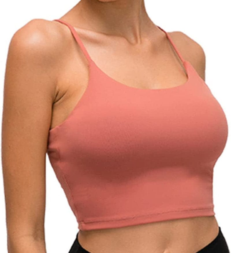 Willit Women'S Padded Sports Bra Yoga Fitness Workout Running Shirts Athletic Bra Top Light Mahogany / Small
