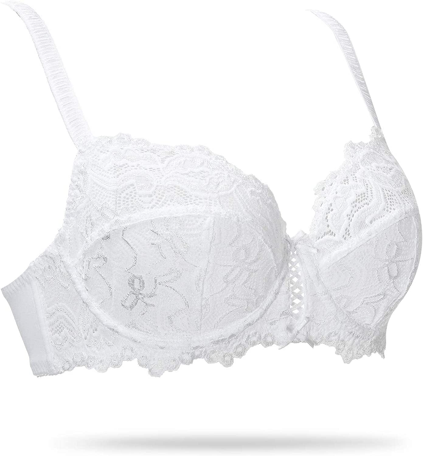 Wingslove Women'S Floral Lace Bra Full Coverage Underwire Unlined Soft Bra Light Weight