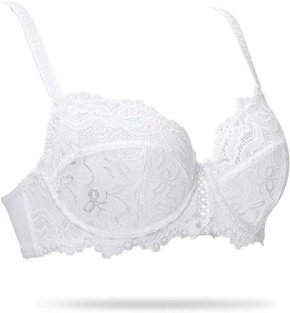 Wingslove Women'S Floral Lace Bra Full Coverage Underwire Unlined Soft Bra Light Weight