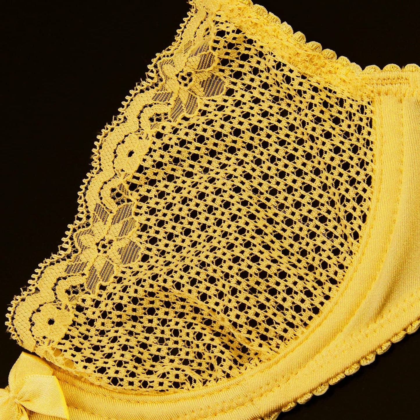 Wingslove Women'S Sexy Lace Bra See through Mesh Unlined Balconette Demi Cup Underwire Non-Padded Lingerie