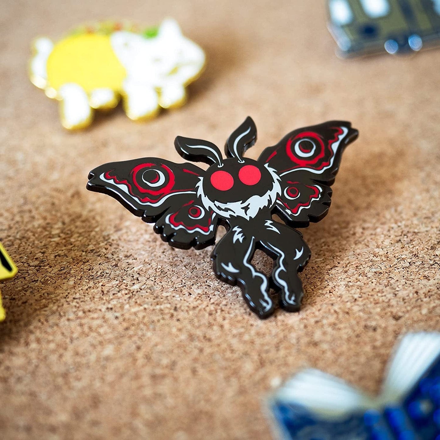 Winks for Days Mothman Cryptid Creature Hard Enamel Lapel Pin