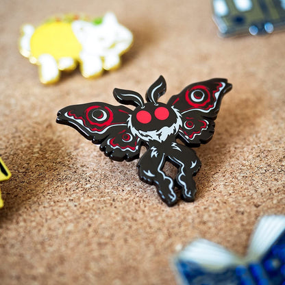 Winks for Days Mothman Cryptid Creature Hard Enamel Lapel Pin