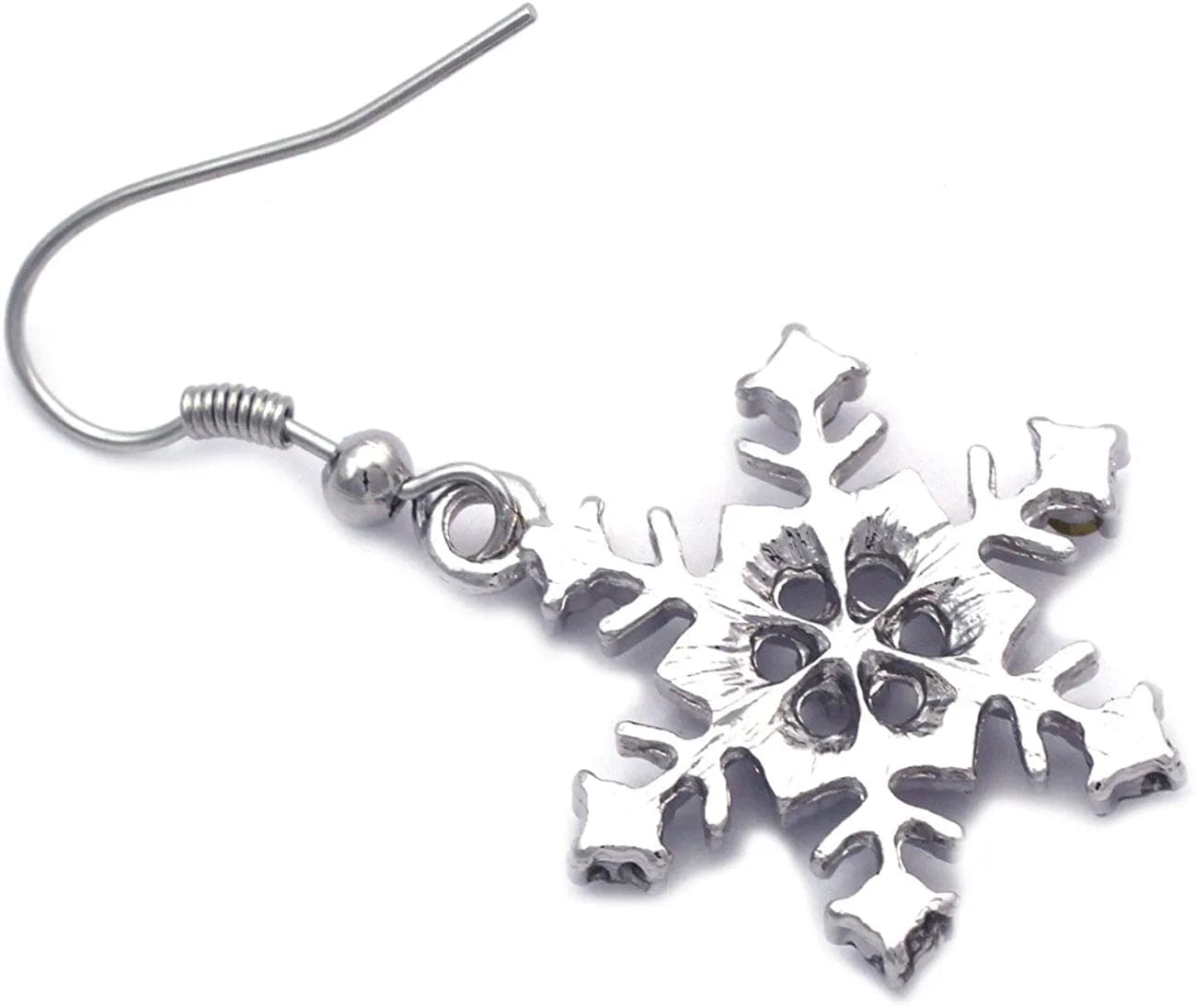 Winter Snow Snowflake Wedding Bridesmaid Pendant Necklace Earrings Jewelry Set