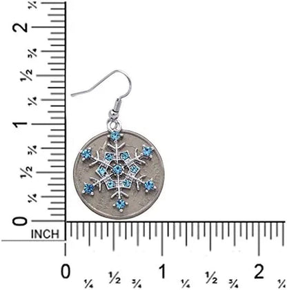 Winter Snow Snowflake Wedding Bridesmaid Pendant Necklace Earrings Jewelry Set