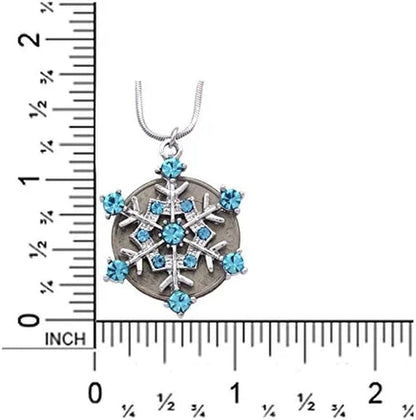 Winter Snow Snowflake Wedding Bridesmaid Pendant Necklace Earrings Jewelry Set