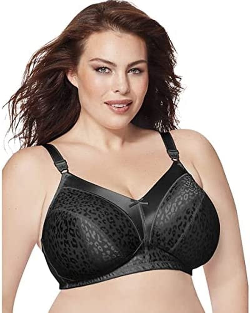 Wireless Bra Pack, Full Coverage, Leopard Satin, Wirefree Plus-Size Bra, (Sizes from 32C to 50DD) 2 Pack - Black / 2 / 42DD