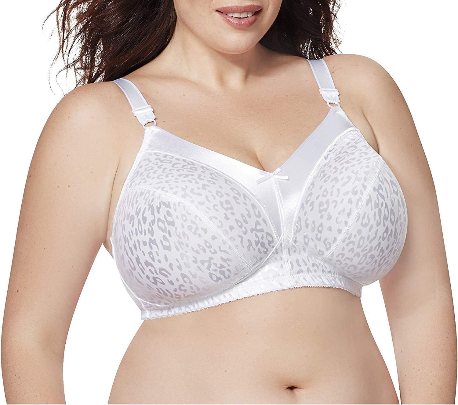 Wireless Bra Pack, Full Coverage, Leopard Satin, Wirefree Plus-Size Bra, (Sizes from 32C to 50DD) White / 1 / 48DD