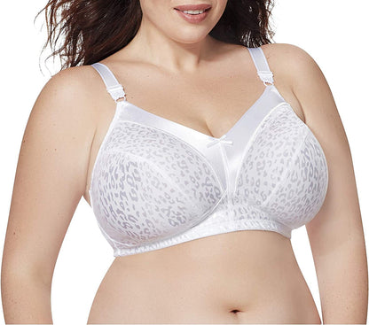 Wireless Bra Pack, Full Coverage, Leopard Satin, Wirefree Plus-Size Bra, (Sizes from 32C to 50DD) White / 1 / 48DD