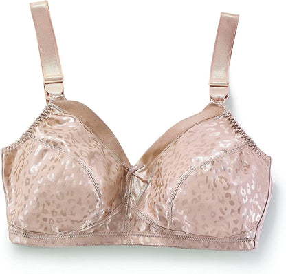 Wireless Bra Pack, Full Coverage, Leopard Satin, Wirefree Plus-Size Bra, (Sizes from 32C to 50DD)