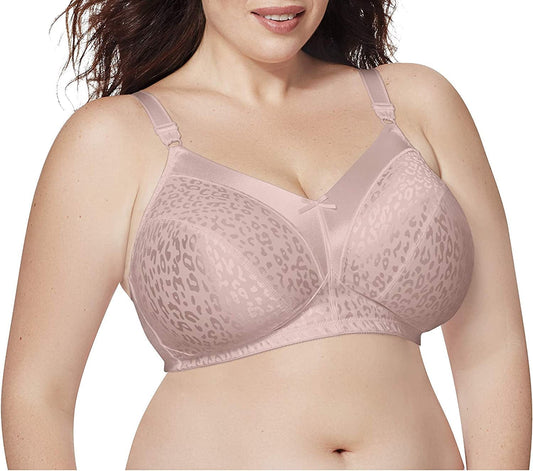 Wireless Bra Pack, Full Coverage, Leopard Satin, Wirefree Plus-Size Bra, (Sizes from 32C to 50DD) Rosewood / 1 / 46C