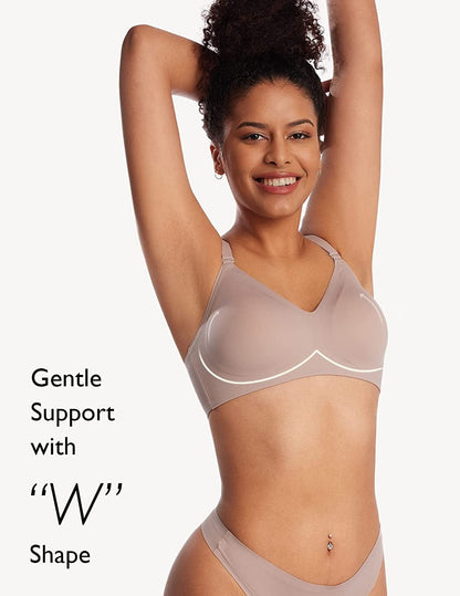 Wireless Bra Seamless Bra for Women Ultra Comfort Bra V Neck Adjustable Invisible Bralette YN25