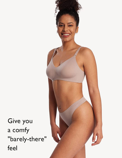 Wireless Bra Seamless Bra for Women Ultra Comfort Bra V Neck Adjustable Invisible Bralette YN25