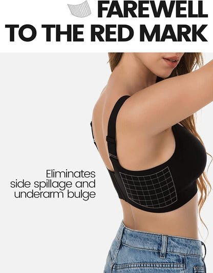 Wireless Bras for Women Extremely Comfortable Seamless Adjustable Minimizer Padded T-Shirt Bras Everyday Bra