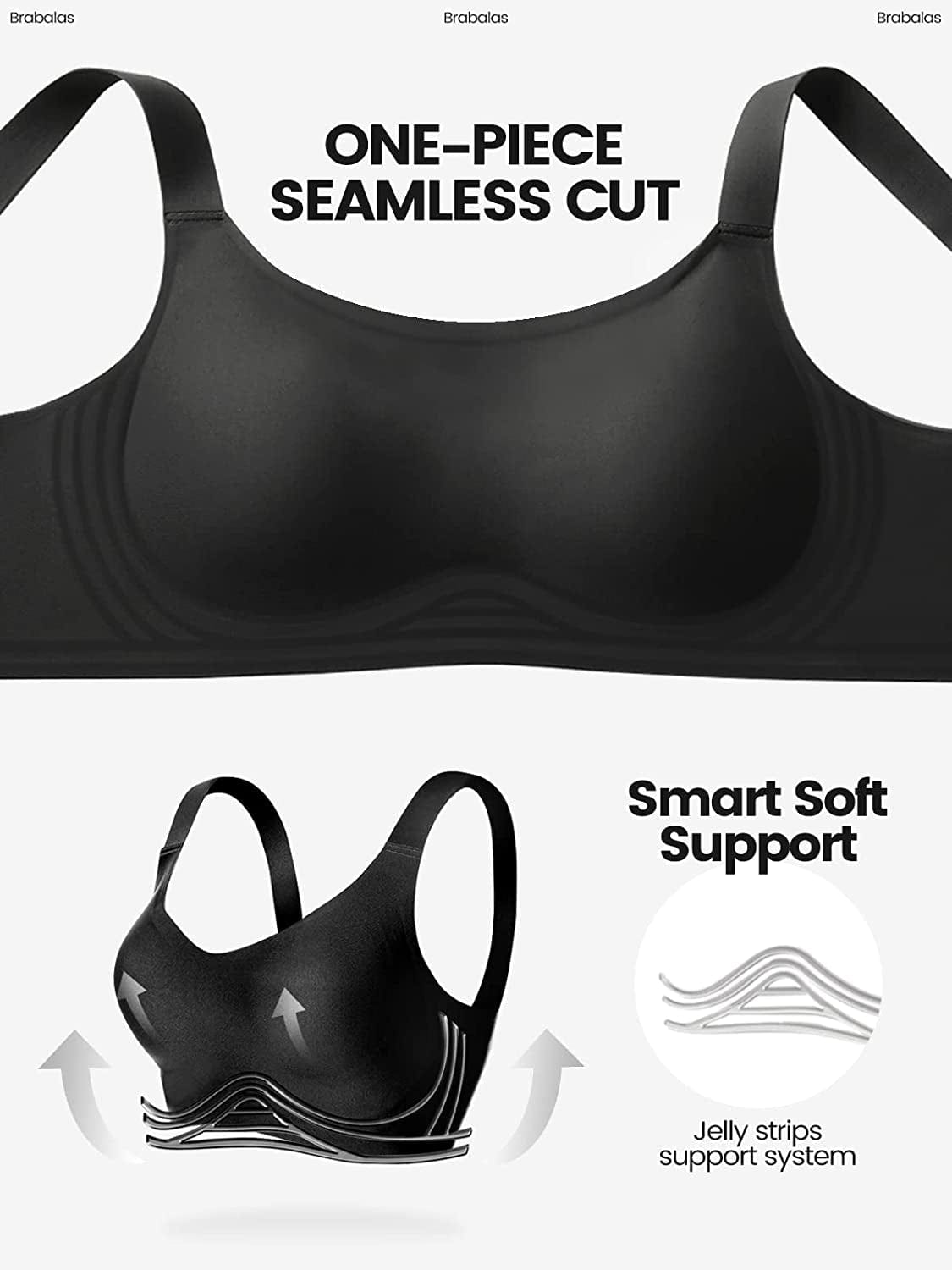 Wireless Bras for Women Extremely Comfortable Seamless Adjustable Minimizer Padded T-Shirt Bras Everyday Bra