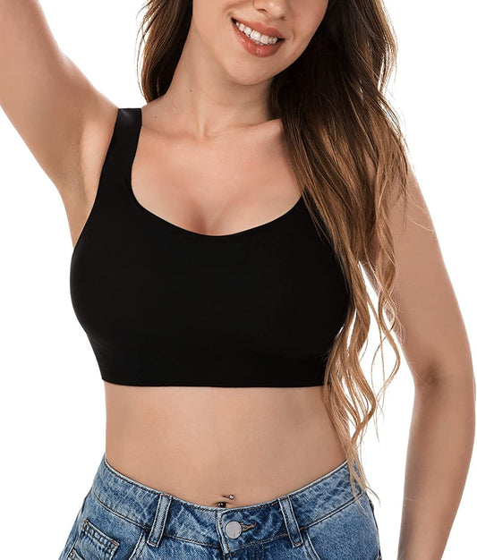 Wireless Bras for Women Extremely Comfortable Seamless Adjustable Minimizer Padded T-Shirt Bras Everyday Bra Black / 32B