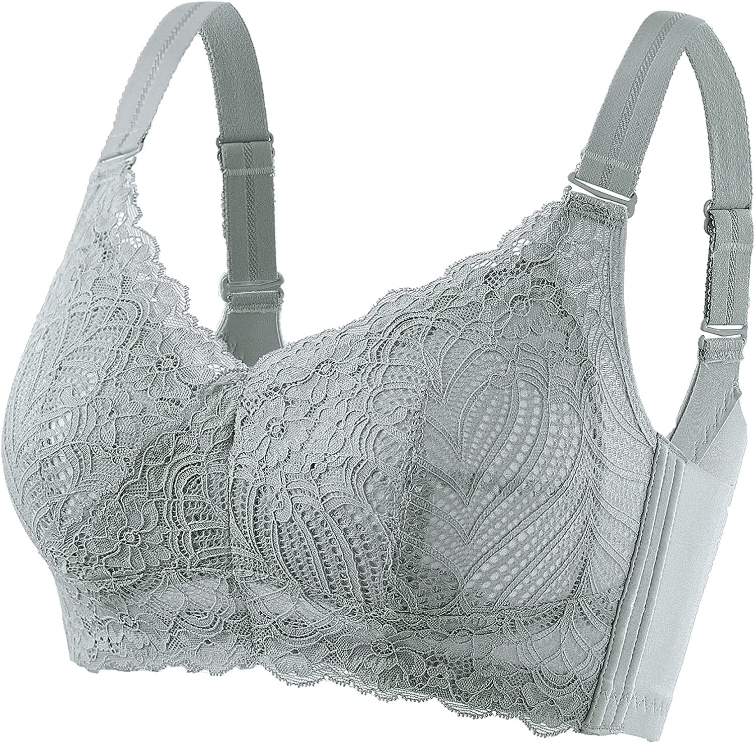 Wireless Bras for Women Full Coverage Comfortable Soft Minimizer Smoothing Back Everyday Bra Olive Grey / 40B