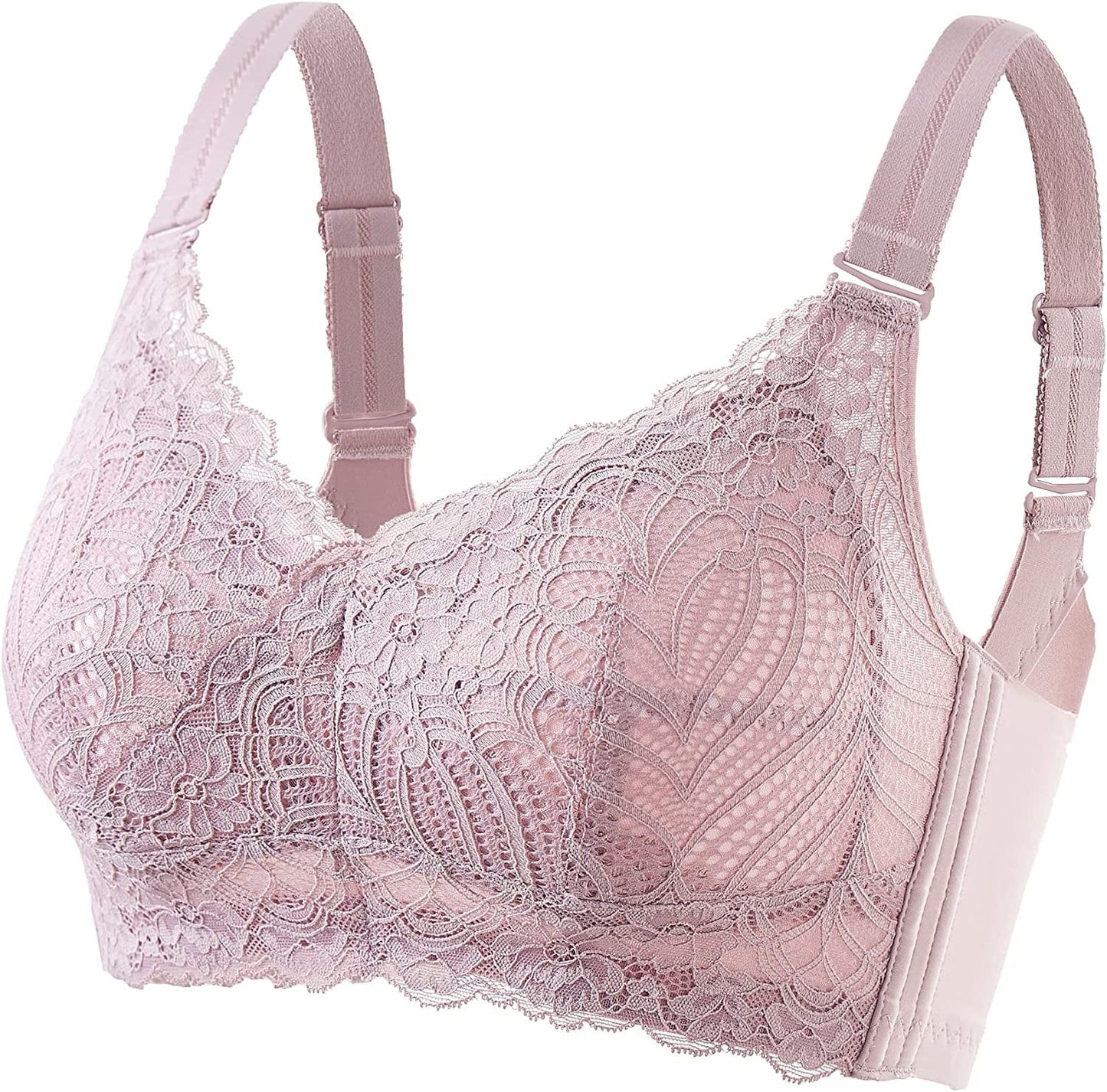 Wireless Bras for Women Full Coverage Comfortable Soft Minimizer Smoothing Back Everyday Bra Ash Rose / 36D