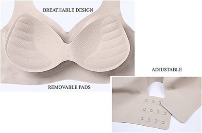 Wireless Padded Bras for Women Seamless Full Coverage No Underwire Comfort Support