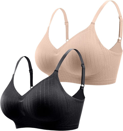 Wireless Push up Bra for Women Silicone Soft Support Seamless Adjustable Comfortable Wire Free Bralette Nude Black / XX-Large Petite