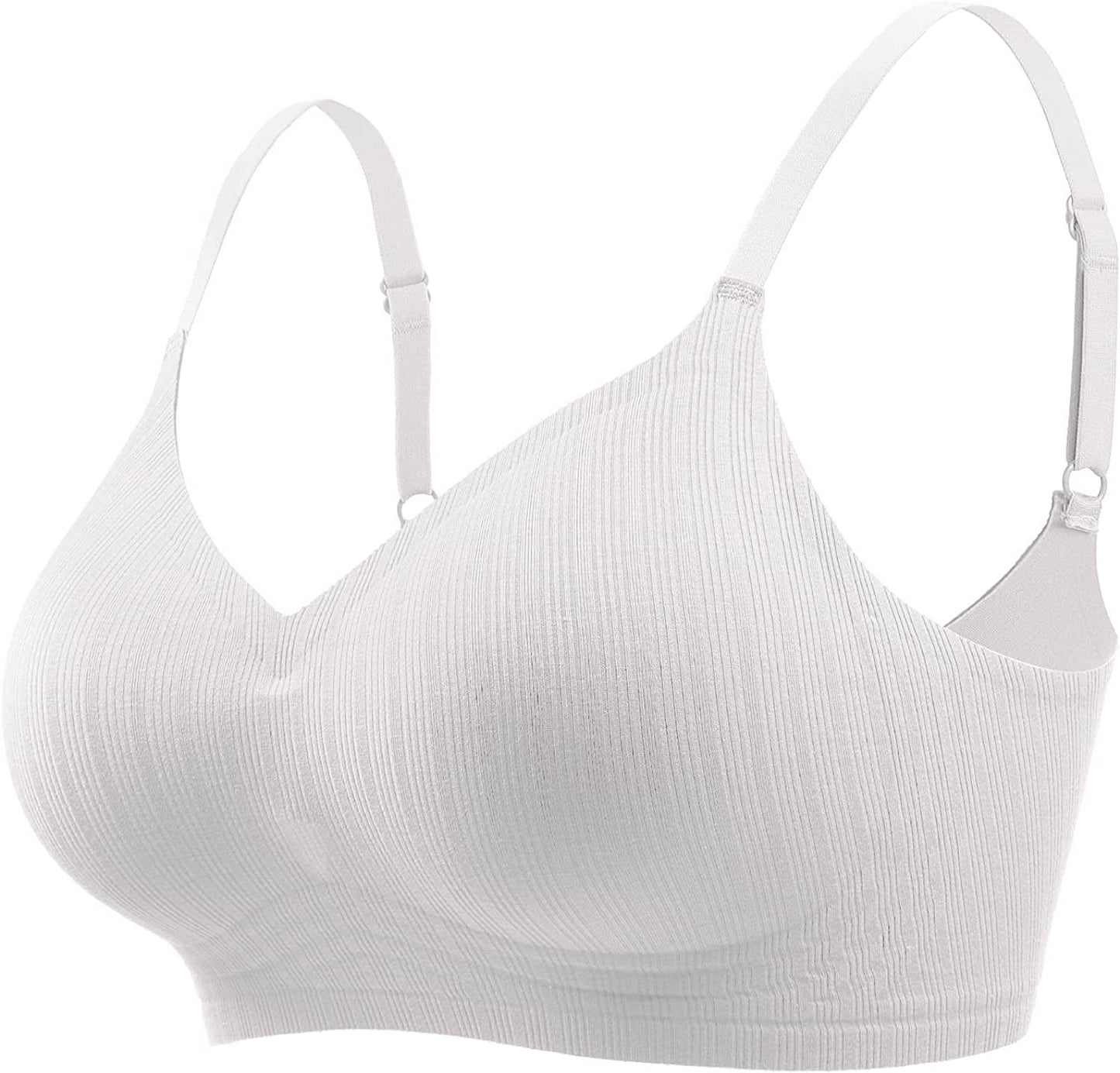 Wireless Push up Bra for Women Silicone Soft Support Seamless Adjustable Comfortable Wire Free Bralette White / XX-Large Petite