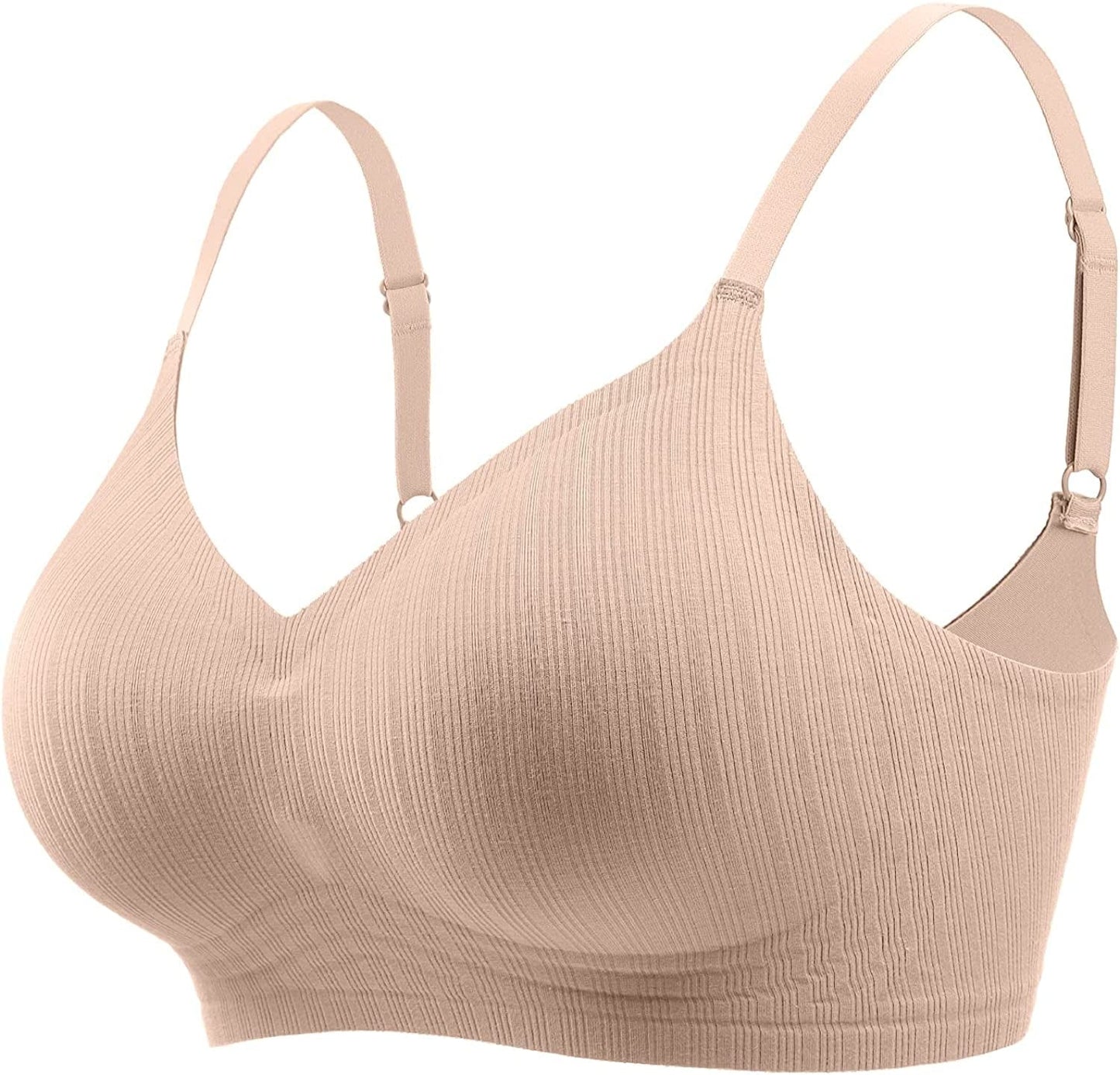 Wireless Push up Bra for Women Silicone Soft Support Seamless Adjustable Comfortable Wire Free Bralette Nude / XX-Large Petite