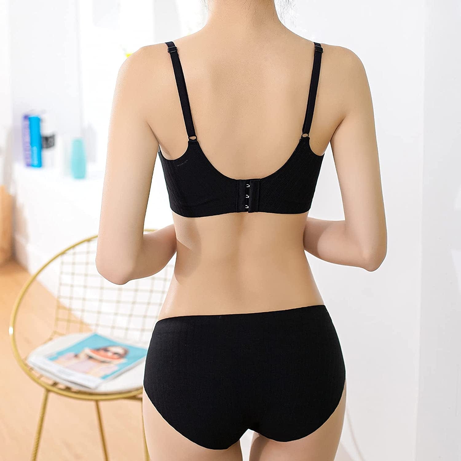 Wireless Push up Bra for Women Silicone Soft Support Seamless Adjustable Comfortable Wire Free Bralette