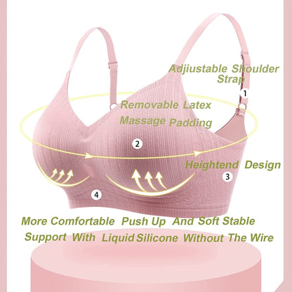 Wireless Push up Bra for Women Silicone Soft Support Seamless Adjustable Comfortable Wire Free Bralette