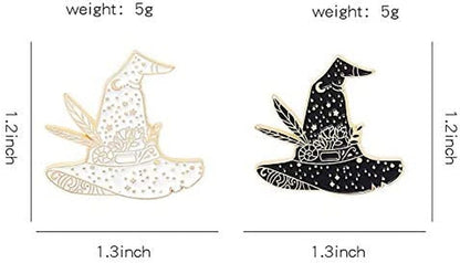 Witch Enamel Pin Set Magic Hat Witch Sign Gesture Lapel Pin Cool Witch Women Accessory for Backpacks Badges Hats Bags for Halloween Magic Theme Party