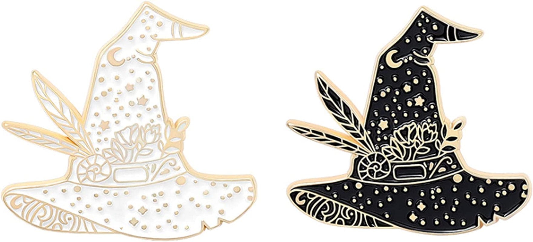 Witch Enamel Pin Set Magic Hat Witch Sign Gesture Lapel Pin Cool Witch Women Accessory for Backpacks Badges Hats Bags for Halloween Magic Theme Party Magic Hat