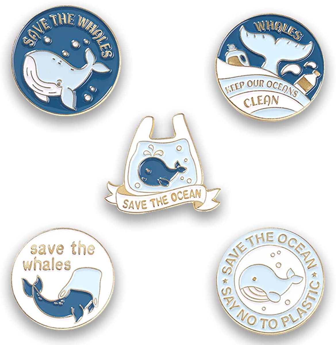 WITHYU Cute Animal, Punk,Art,Science , Animation Enamel Pins, Cartoon Personality Pin Set for Kids, Teens, Women, Badge Decor Pins for Jackets, Lapel, Backpack, Hat Whale