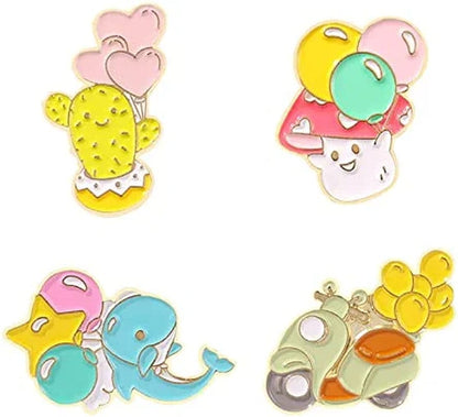 WITHYU Cute Animal, Punk,Art,Science , Animation Enamel Pins, Cartoon Personality Pin Set for Kids, Teens, Women, Badge Decor Pins for Jackets, Lapel, Backpack, Hat Balloon